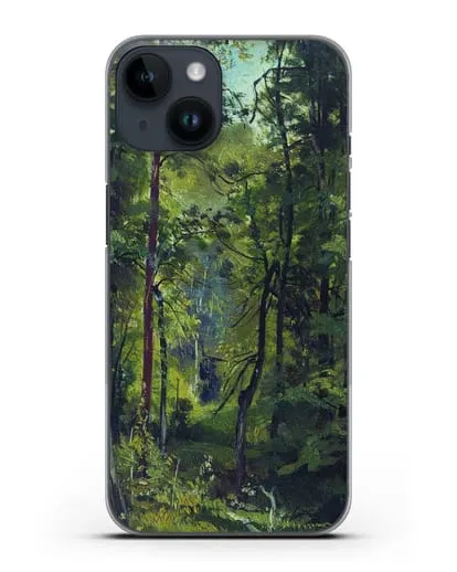 Чехол Лес. Этюд (Шишкин Иван) силиконовый для iPhone 14