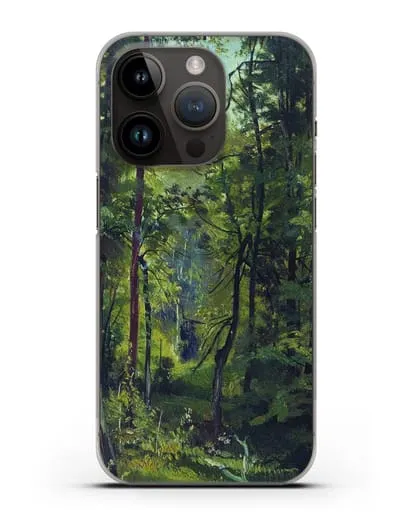Чехол Лес. Этюд (Шишкин Иван) силиконовый для iPhone 14 Pro