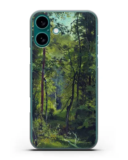 Чехол Лес. Этюд (Шишкин Иван) силиконовый для iPhone 16 Plus