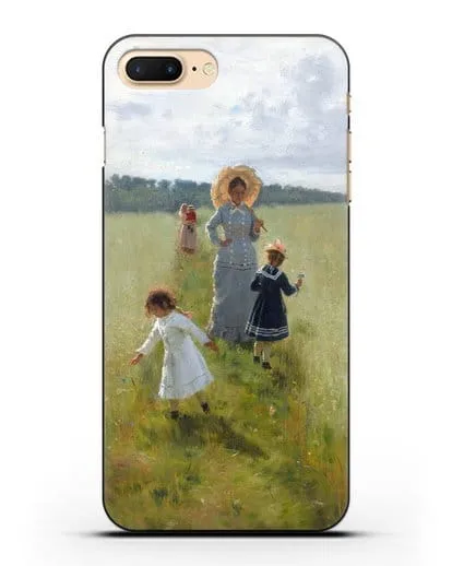 Чехол На меже. В.А.Репина с детьми идёт по меже (Репин Илья) силиконовый для iPhone 7 Plus