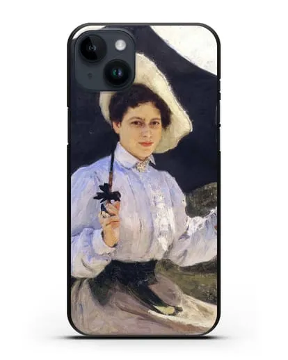 Чехол На солнце. Портрет Н.И.Репиной, дочери художника (Репин Илья) силиконовый для iPhone 14 Plus