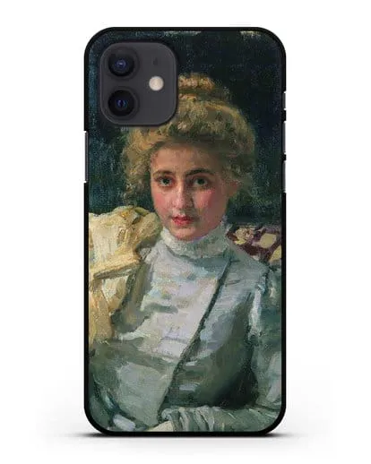 Чехол Блондинка (Портрет Ольги Тевяшевой) (Репин Илья) силиконовый для iPhone 12