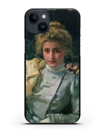 Чехол Блондинка (Портрет Ольги Тевяшевой) (Репин Илья) силиконовый для iPhone 14 Plus