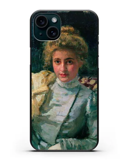 Чехол Блондинка (Портрет Ольги Тевяшевой) (Репин Илья) силиконовый для iPhone 15 Plus