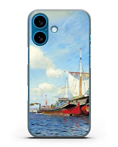 Чехол Свежий ветер. Волга (Левитан Исаак) силиконовый для iPhone 16