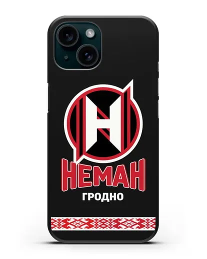 Чехол с логотипом и надписью ХК Неман Гродно силиконовый для iPhone 15