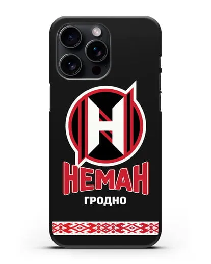 Чехол с логотипом и надписью ХК Неман Гродно силиконовый для iPhone 15 Pro Max