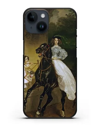 Чехол Всадница (Брюллов Карл) силиконовый для iPhone 14