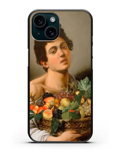 Чехол Юноша с корзиной фруктов (Микеланджело Меризи да Караваджо) силиконовый для iPhone 15