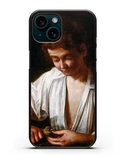 Чехол Мальчик, чистящий фрукты (Микеланджело Меризи да Караваджо) силиконовый для iPhone 15