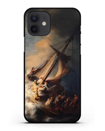 Чехол Христос в шторм на Галилейском море (Рембрандт Харменс ван Рейн) силиконовый для iPhone 12