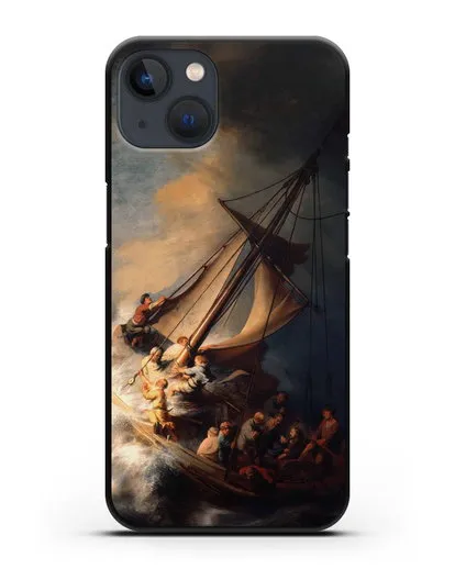 Чехол Христос в шторм на Галилейском море (Рембрандт Харменс ван Рейн) силиконовый для iPhone 13