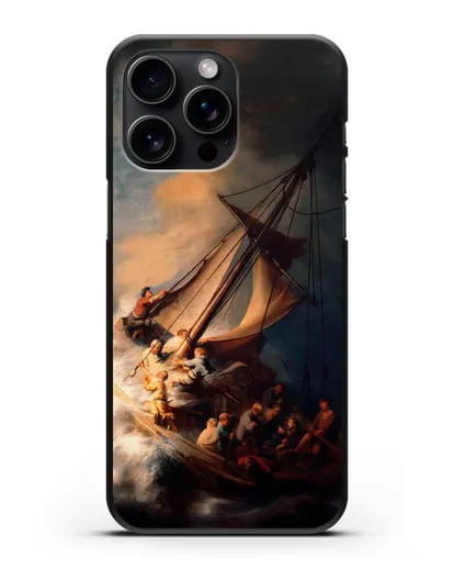 Чехол Христос в шторм на Галилейском море (Рембрандт Харменс ван Рейн) силиконовый для iPhone 15 Pro Max