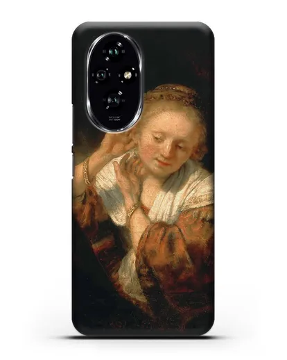 Чехол Молодая женщина, примеряющая серьги (Рембрандт Харменс ван Рейн) силиконовый для Honor 200