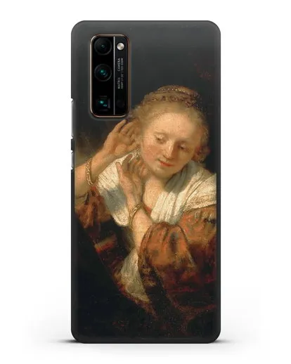 Чехол Молодая женщина, примеряющая серьги (Рембрандт Харменс ван Рейн) силиконовый для Honor 30 Pro