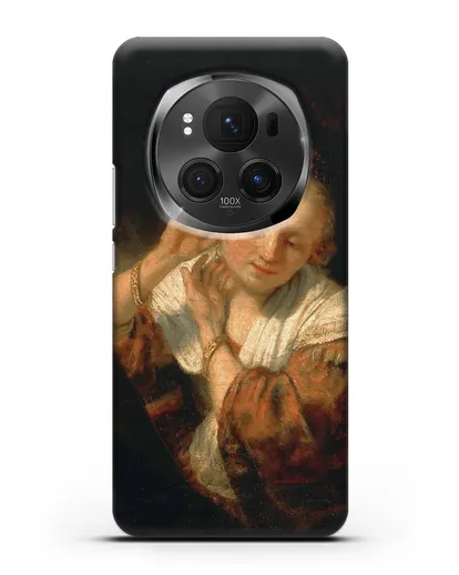 Чехол Молодая женщина, примеряющая серьги (Рембрандт Харменс ван Рейн) силиконовый для Honor Magic 6 Pro