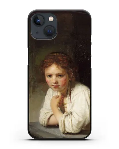 Чехол Девушка в окне (Рембрандт Харменс ван Рейн) силиконовый для iPhone 13
