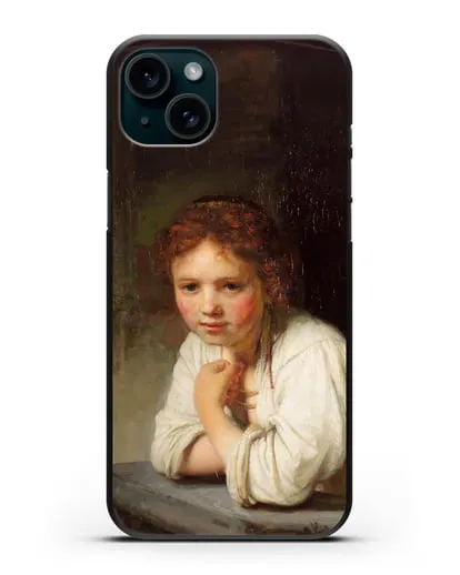 Чехол Девушка в окне (Рембрандт Харменс ван Рейн) силиконовый для iPhone 15 Plus