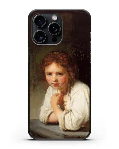 Чехол Девушка в окне (Рембрандт Харменс ван Рейн) силиконовый для iPhone 15 Pro Max
