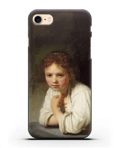 Чехол Девушка в окне (Рембрандт Харменс ван Рейн) силиконовый для iPhone 8