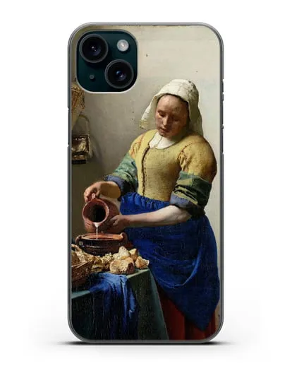 Чехол Молочница (Вермеер Ян) силиконовый для iPhone 15 Plus