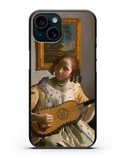 Чехол Гитаристка (Вермеер Ян) силиконовый для iPhone 15