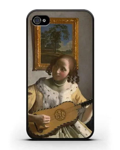Чехол Гитаристка (Вермеер Ян) силиконовый для iPhone 4/4s