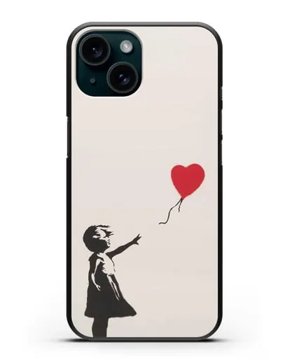Чехол Девочка с шариком (Бэнкси) силиконовый для iPhone 15