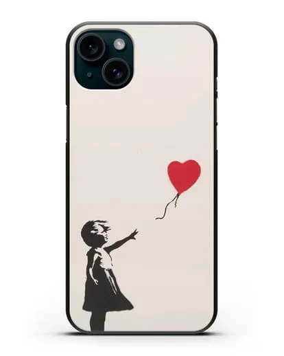 Чехол Девочка с шариком (Бэнкси) силиконовый для iPhone 15 Plus