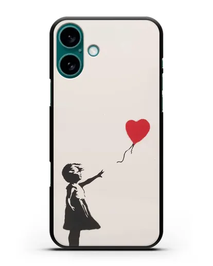 Чехол Девочка с шариком (Бэнкси) силиконовый для iPhone 16 Plus