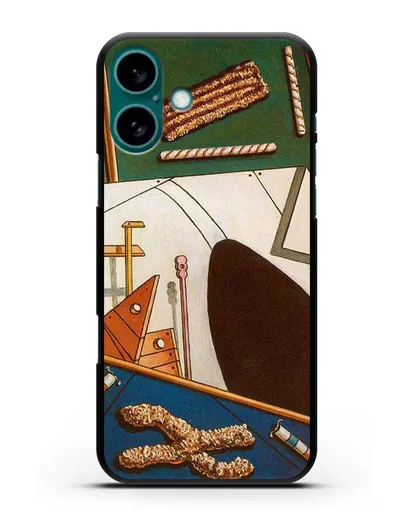 Чехол Метафизический интерьер с печеньем (де Кирико Джорджо) силиконовый для iPhone 16 Plus