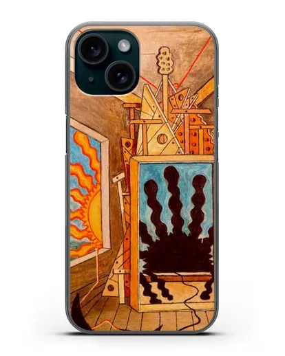 Чехол Метафизический интерьер с умирающим солнцем (де Кирико Джорджо) силиконовый для iPhone 15