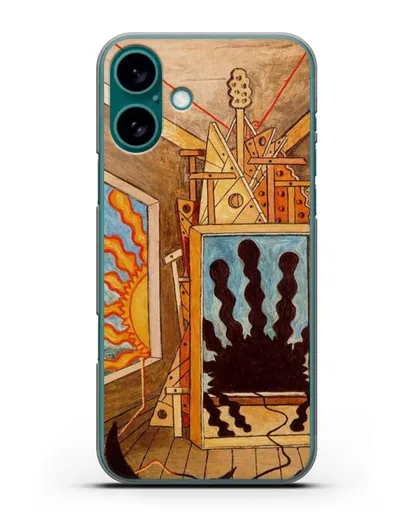 Чехол Метафизический интерьер с умирающим солнцем (де Кирико Джорджо) силиконовый для iPhone 16 Plus