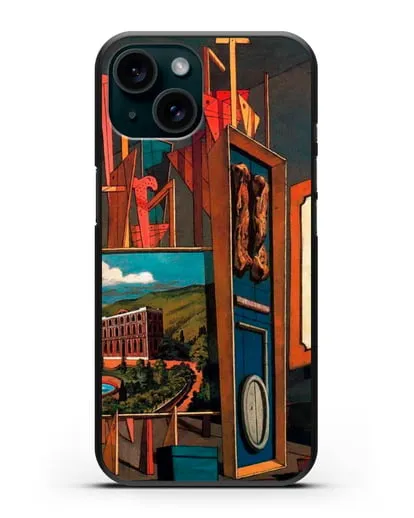 Чехол Обширный метафизический интерьер (де Кирико Джорджо) силиконовый для iPhone 15