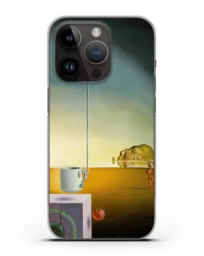 Чехол Гигантская летающая чашка мокко с необъяснимым пятиметровым отростком (Дали Сальвадор) силиконовый для iPhone 14 Pro