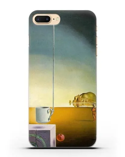 Чехол Гигантская летающая чашка мокко с необъяснимым пятиметровым отростком (Дали Сальвадор) силиконовый для iPhone 8 Plus