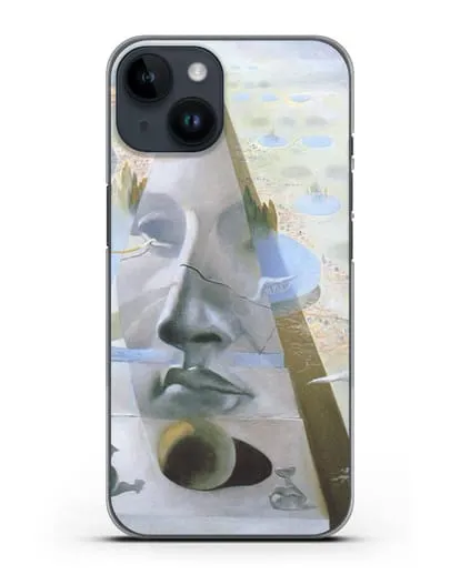 Чехол Явление лика Афродиты Книдской на фоне пейзажа (Дали Сальвадор) силиконовый для iPhone 14