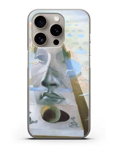 Чехол Явление лика Афродиты Книдской на фоне пейзажа (Дали Сальвадор) силиконовый для iPhone 15 Pro