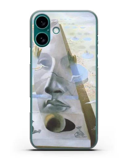 Чехол Явление лика Афродиты Книдской на фоне пейзажа (Дали Сальвадор) силиконовый для iPhone 16 Plus