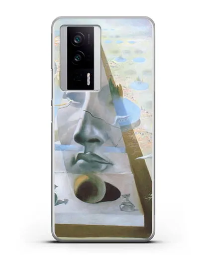 Чехол Явление лика Афродиты Книдской на фоне пейзажа (Дали Сальвадор) силиконовый для Xiaomi Poco F5 Pro