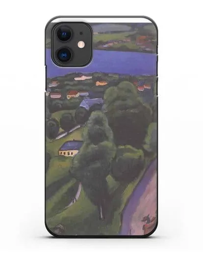 Чехол Пейзаж на Тегернзее с читающим человеком (Маке Август) силиконовый для iPhone 11