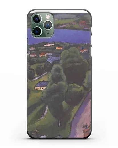 Чехол Пейзаж на Тегернзее с читающим человеком (Маке Август) силиконовый для iPhone 11 Pro