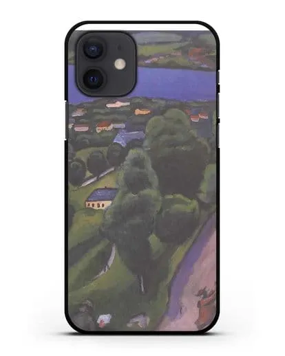 Чехол Пейзаж на Тегернзее с читающим человеком (Маке Август) силиконовый для iPhone 12