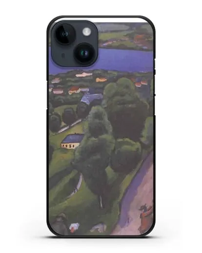 Чехол Пейзаж на Тегернзее с читающим человеком (Маке Август) силиконовый для iPhone 14