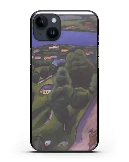 Чехол Пейзаж на Тегернзее с читающим человеком (Маке Август) силиконовый для iPhone 14 Plus