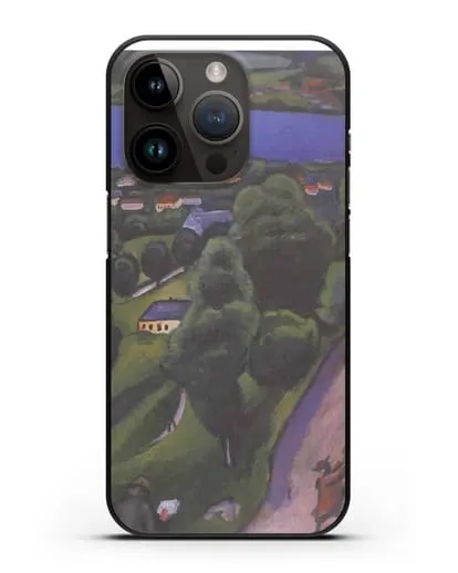 Чехол Пейзаж на Тегернзее с читающим человеком (Маке Август) силиконовый для iPhone 14 Pro