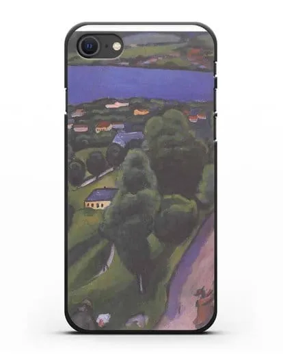 Чехол Пейзаж на Тегернзее с читающим человеком (Маке Август) силиконовый для iPhone SE 2020