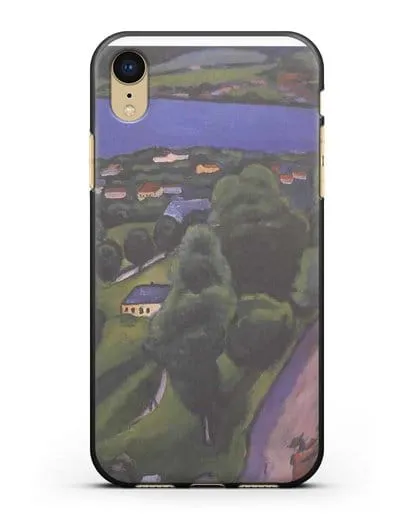 Чехол Пейзаж на Тегернзее с читающим человеком (Маке Август) силиконовый для iPhone XR