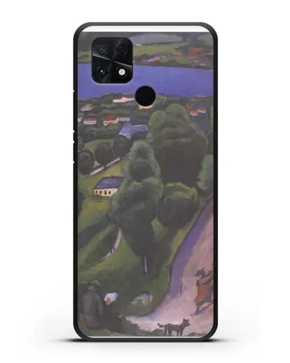 Чехол Пейзаж на Тегернзее с читающим человеком (Маке Август) силиконовый для Xiaomi Poco C40
