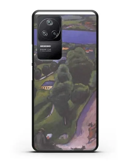 Чехол Пейзаж на Тегернзее с читающим человеком (Маке Август) силиконовый для Xiaomi Poco F4